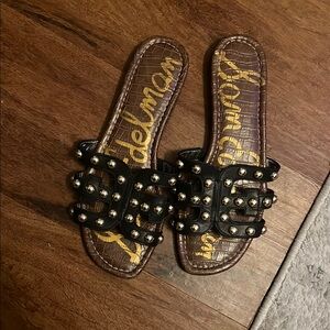 Sam Edelman Black and Brown Studded Sandals